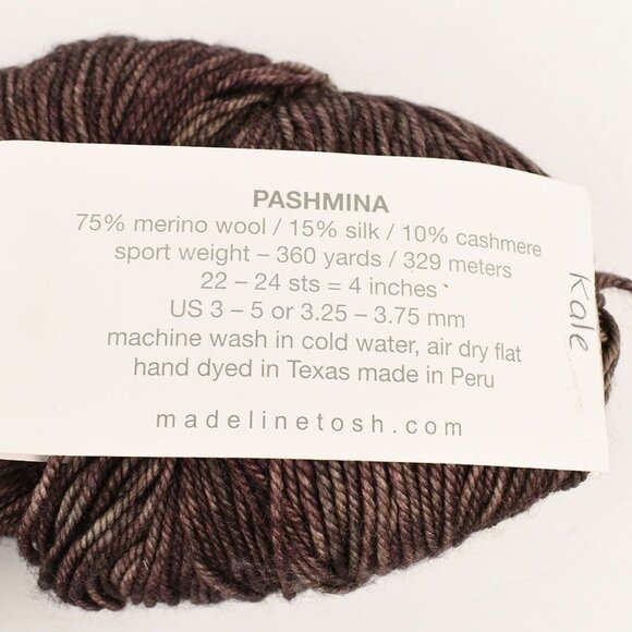 MadelineTosh Pashmina Sport Weight Yarn Merino Wool Silk Cashmere Kale - Picture 3 of 3